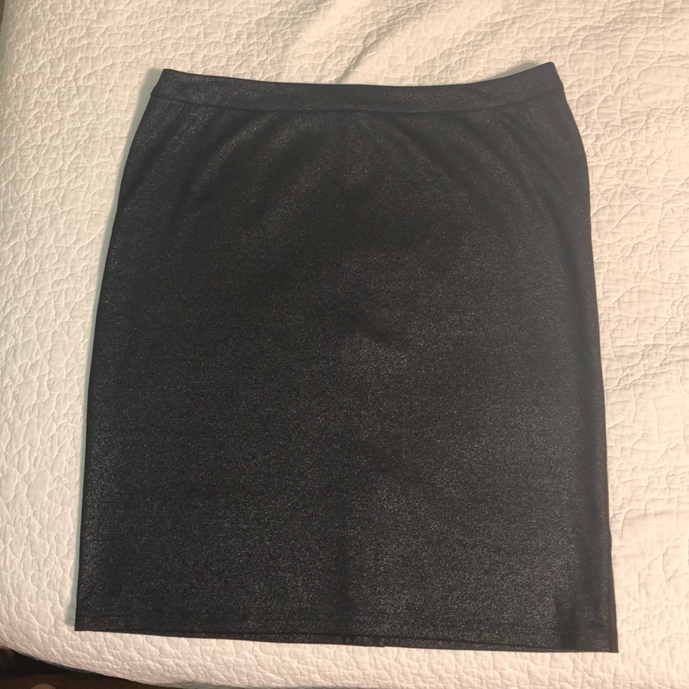 Women’s black sparkly midi skirt